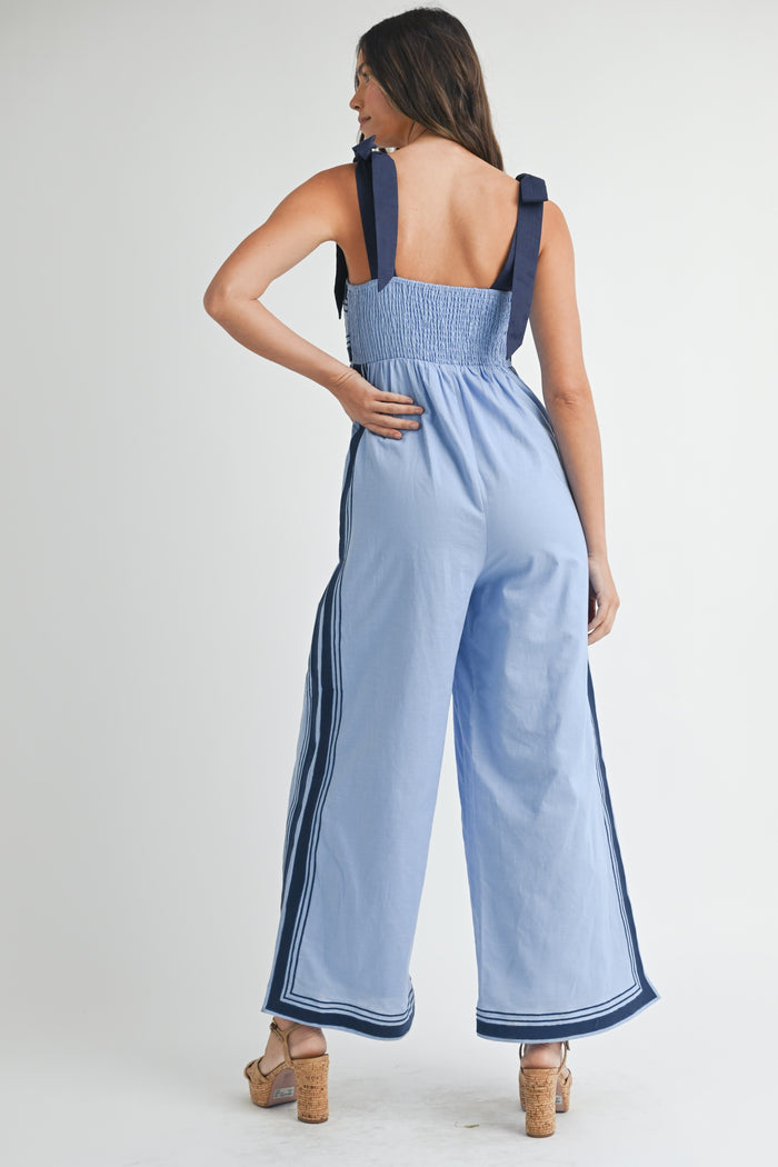 The Leonora Contrast Sail Linen Jumpsuit