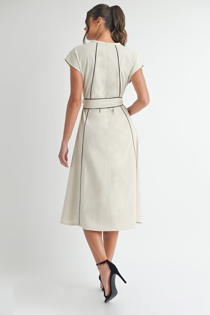 The Margaret Linen Stripe Midi Dress