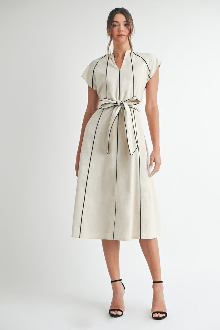 The Margaret Linen Stripe Midi Dress