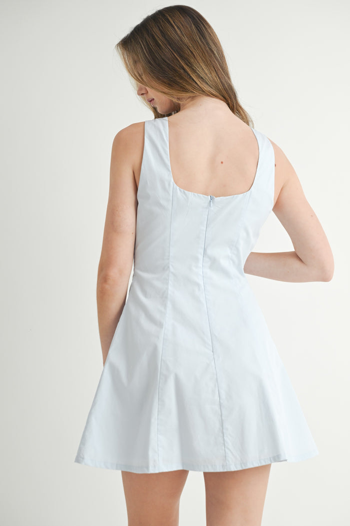 The Miley Blue Embroidered Mini Dress