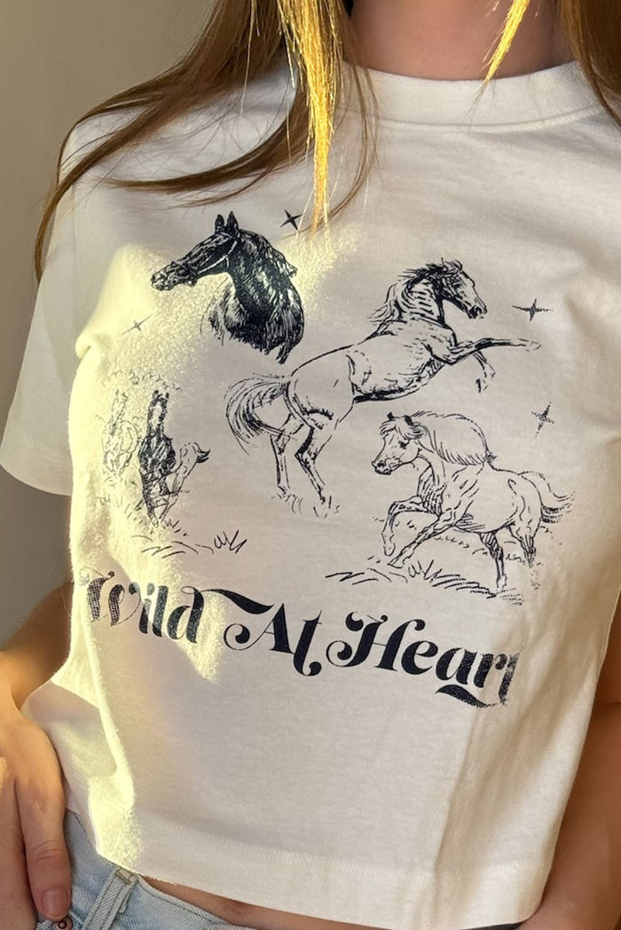 The 'Wild At Heart' Cropped Graphic Tee