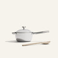 chrome titanium mini perfect pot pro with silicone spoon