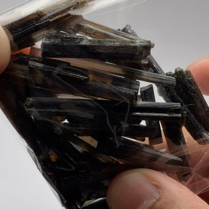 Tourmaline crystals bag, many transparent crystals here, Mwajanga, Tanzania, Untreated Unheated