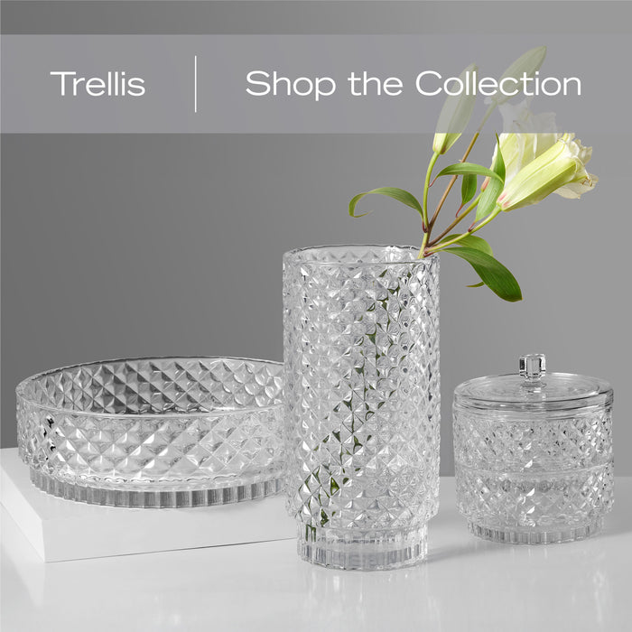 Trellis Glass 10.75 Inch Vase