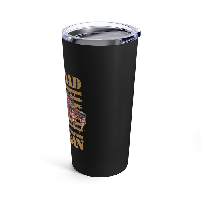 Triple Honor: 20oz Military Design Tumbler - Proud Dad, Grandpa, and Vietnam Veteran