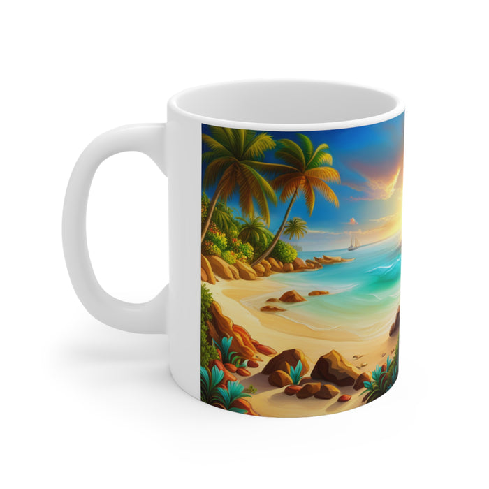 Tropical Beach Paradise #1 Mug 11oz mug AI-Generated Artwork