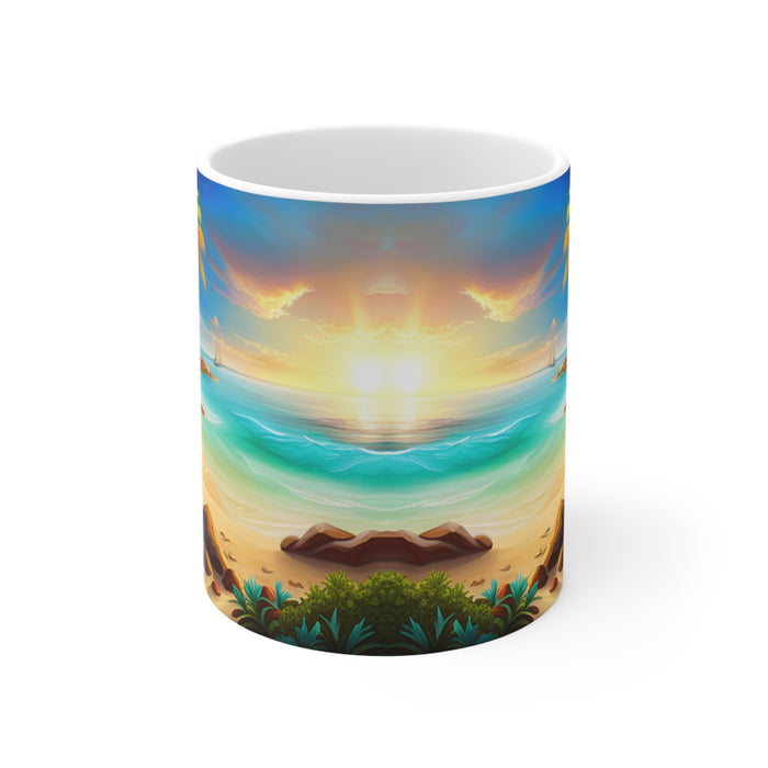 Tropical Beach Paradise #1 Mug 11oz mug AI-Generated Artwork