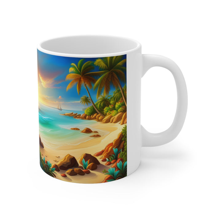 Tropical Beach Paradise #1 Mug 11oz mug AI-Generated Artwork