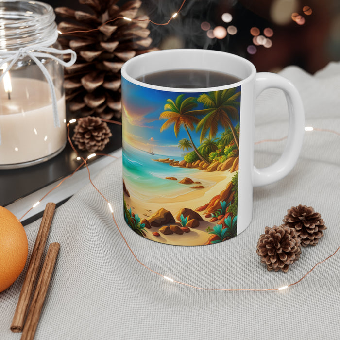 Tropical Beach Paradise #1 Mug 11oz mug AI-Generated Artwork