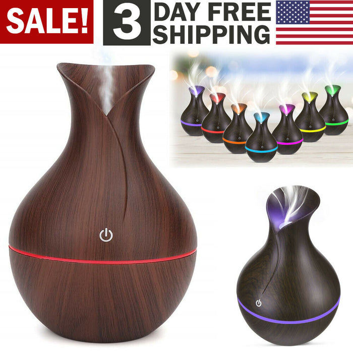 Ultrasonic Humidifier Oil Diffuser Air Purifier Aromatherapy with LED Lights cjdropshipping