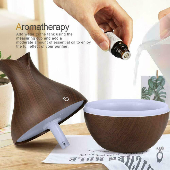 Ultrasonic Humidifier Oil Diffuser Air Purifier Aromatherapy with LED Lights cjdropshipping
