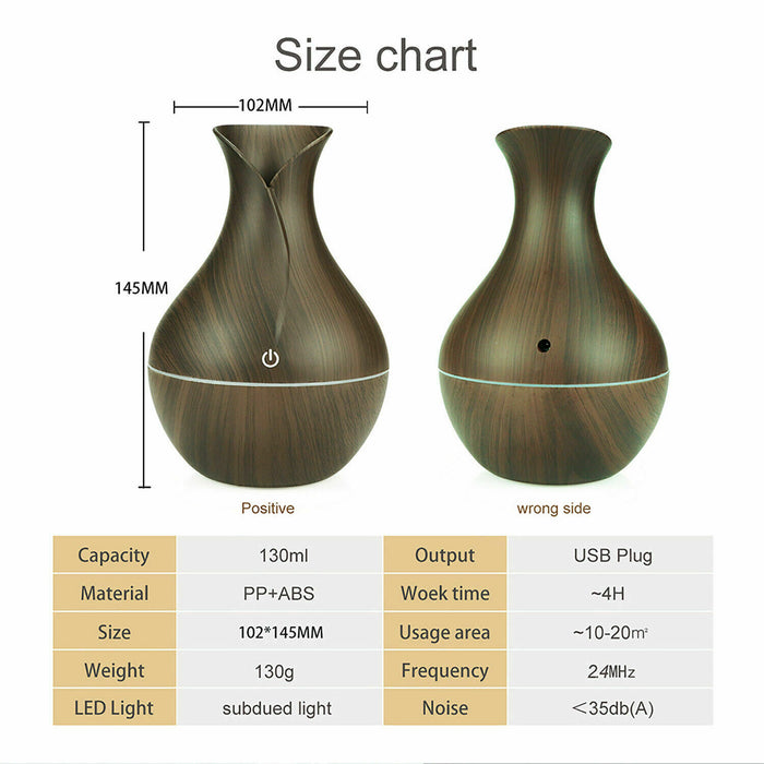 Ultrasonic Humidifier Oil Diffuser Air Purifier Aromatherapy with LED Lights cjdropshipping