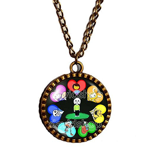 Undertale Necklace Art Pendant Fashion Jewelry Game Undyne Funny Cute Sans