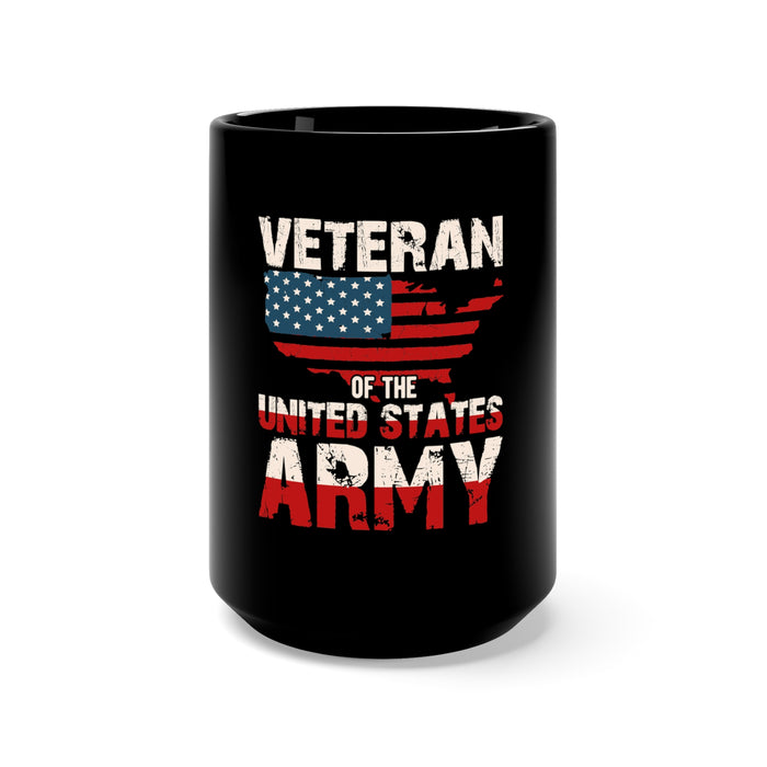 United States Army Veteran: 15oz Military Design Black Mug