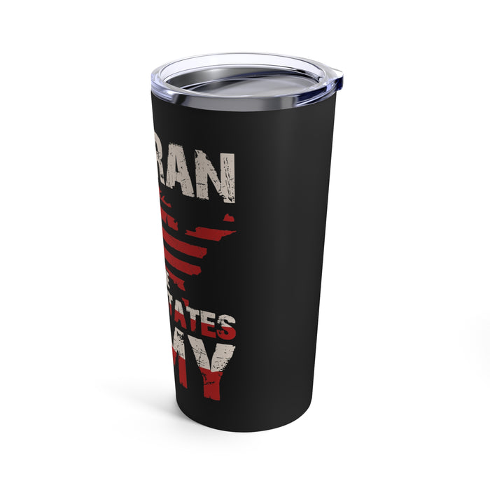 United States Army Veteran 20oz Military Design Tumbler - Black Background