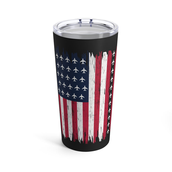 US Veteran: Saluting Courage and Service 20oz Military Design Tumbler - Black Background