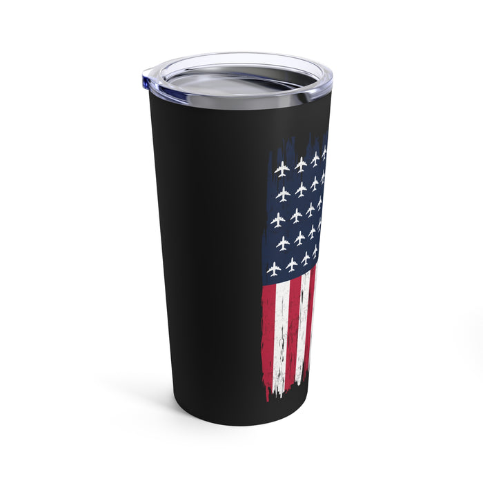 US Veteran: Saluting Courage and Service 20oz Military Design Tumbler - Black Background
