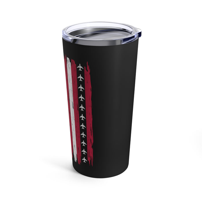 US Veteran: Saluting Courage and Service 20oz Military Design Tumbler - Black Background