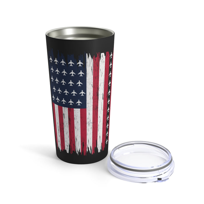 US Veteran: Saluting Courage and Service 20oz Military Design Tumbler - Black Background