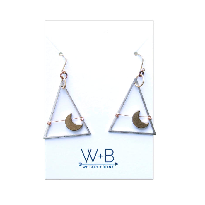 Whiskey + Bone Moondance Earrings: Antique Silver