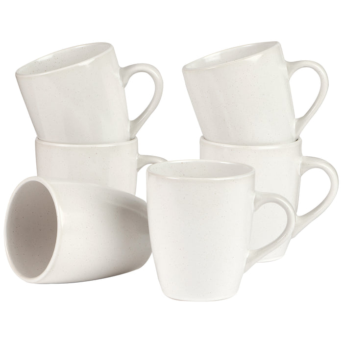 White Mari 400ml Ceramic Mugs (Set of 6)