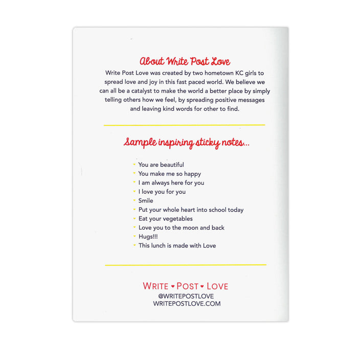 Write Post Love Hearts KC Inspirational Sticky Notes