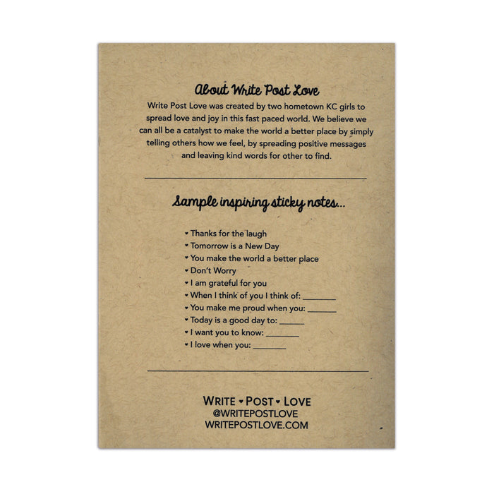 Write Post Love Kraft Inspirational Sticky Notes