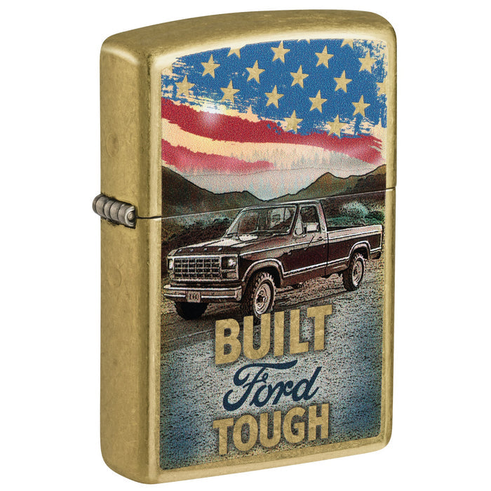 Zippo Lighter: Built Ford Tough Design - Street Brass 47398