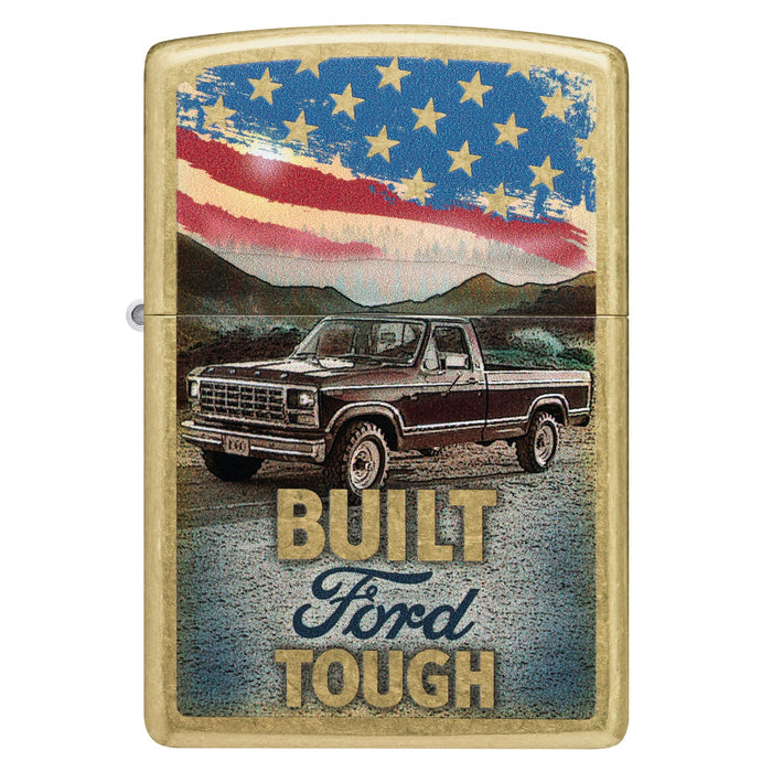 Zippo Lighter: Built Ford Tough Design - Street Brass 47398