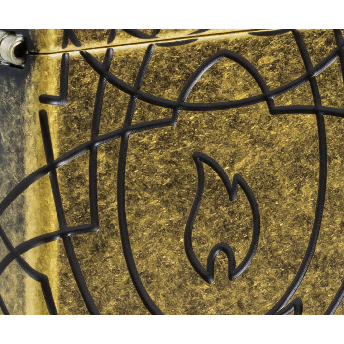 Zippo Lighter: Celtic Flame Design - Antique Brass 47254