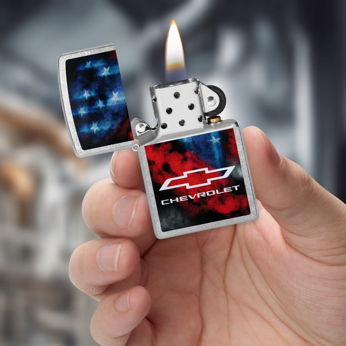 Zippo Lighter: Chevrolet Flag Design - Street Chrome 47405
