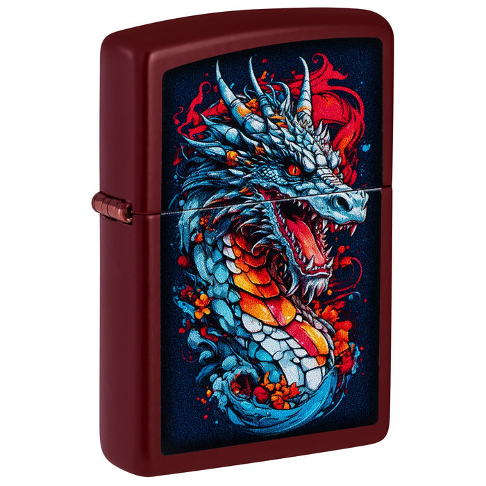 Zippo Lighter: Colorful Dragon Design - Merlot 47509