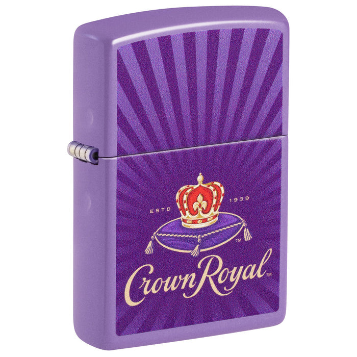 Zippo Lighter: Crown Royal Rays Design - Smokey Lavender 47399