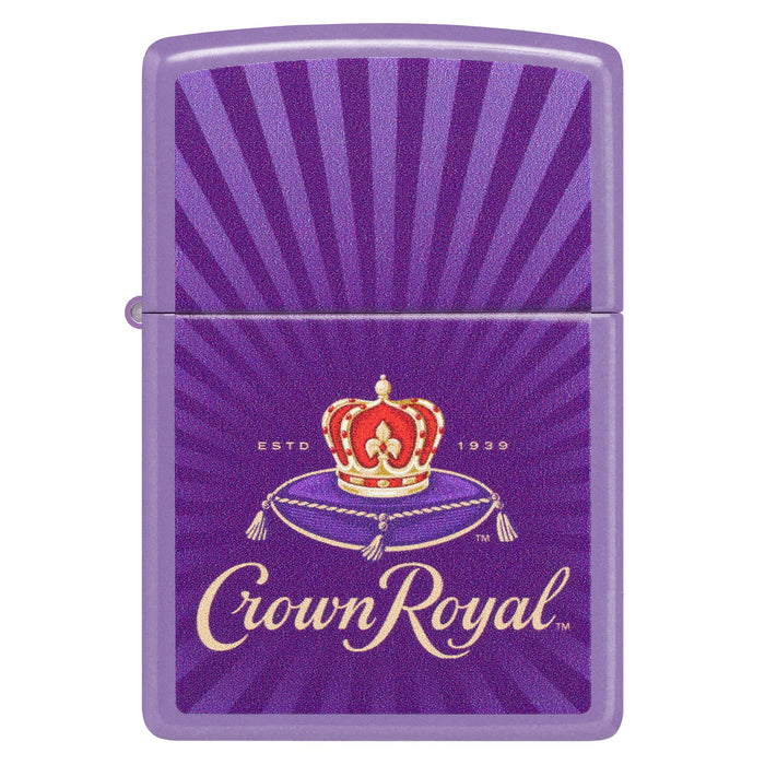 Zippo Lighter: Crown Royal Rays Design - Smokey Lavender 47399