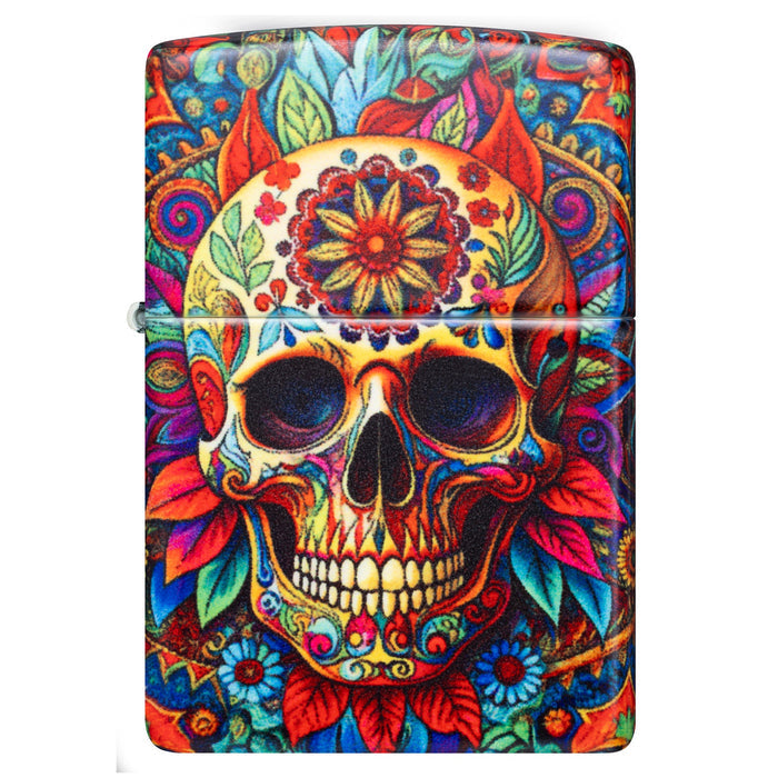 Zippo Lighter: Day of the Dead Skull Design - 540 Color 47263