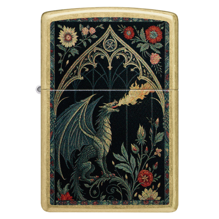 Zippo Lighter: Dragon Tapestry Design - Street Brass 47259