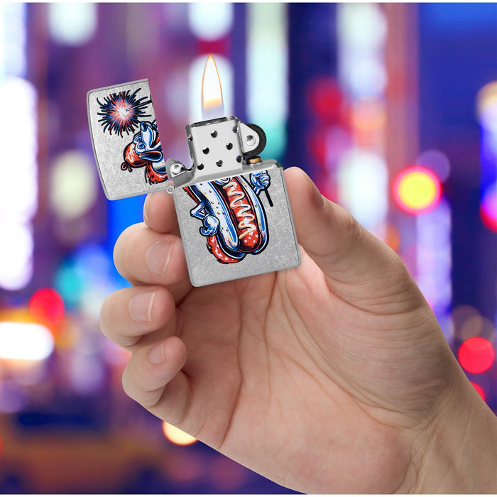 Zippo Lighter: Freedom Frank Design - Street Chrome 47275