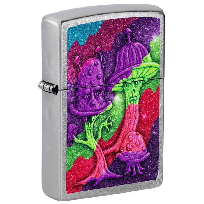 Zippo Lighter: Funky Mushrooms Design - Street Chrome 47461