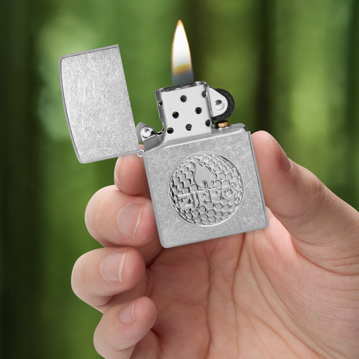 Zippo Lighter: Golf Ball Marker Emblem - Street Chrome 47573