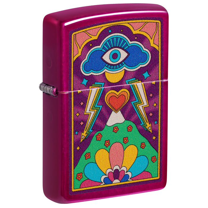Zippo Lighter: Groovy Gaze Design - Candy Raspberry 47266