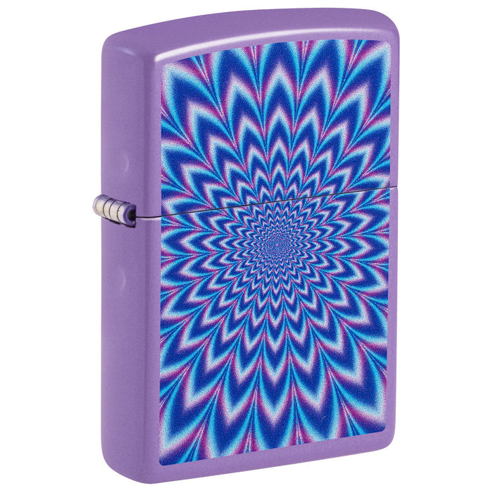 Zippo Lighter: Lavender Illusion Design - Smokey Lavender 47267