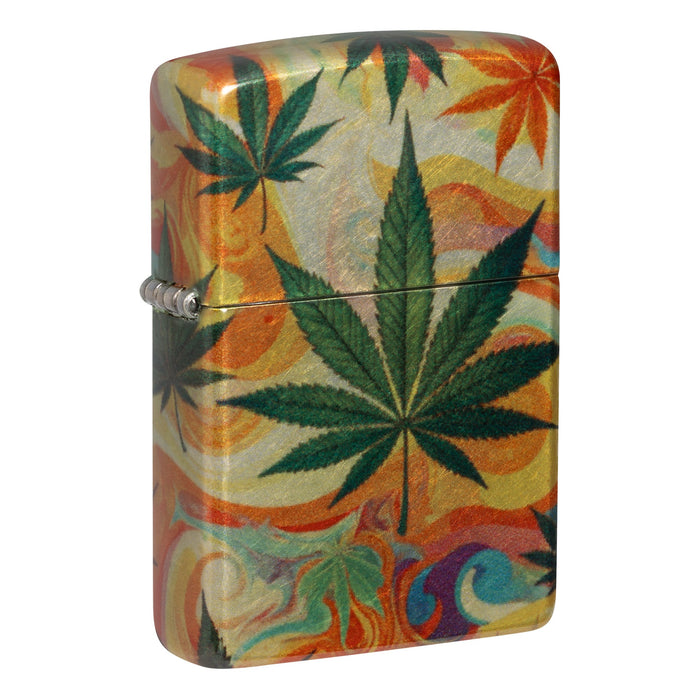 Zippo Lighter: Leafy Waves Design - 540 Fusion 47270