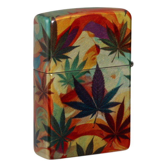 Zippo Lighter: Leafy Waves Design - 540 Fusion 47270