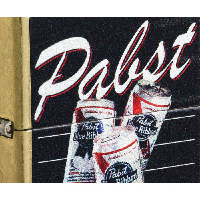 Zippo Lighter: Pabst Blue Ribbon American Classic Design - Street Brass 47409