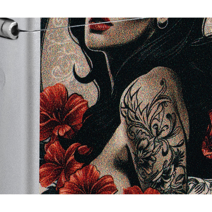 Zippo Lighter: Pinup Tattoo Design - Satin Chrome 47265