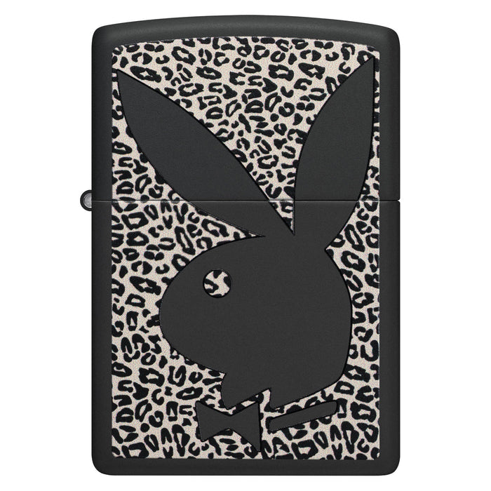 Zippo Lighter: Playboy Cheetah Print Design - Black Matte 47394