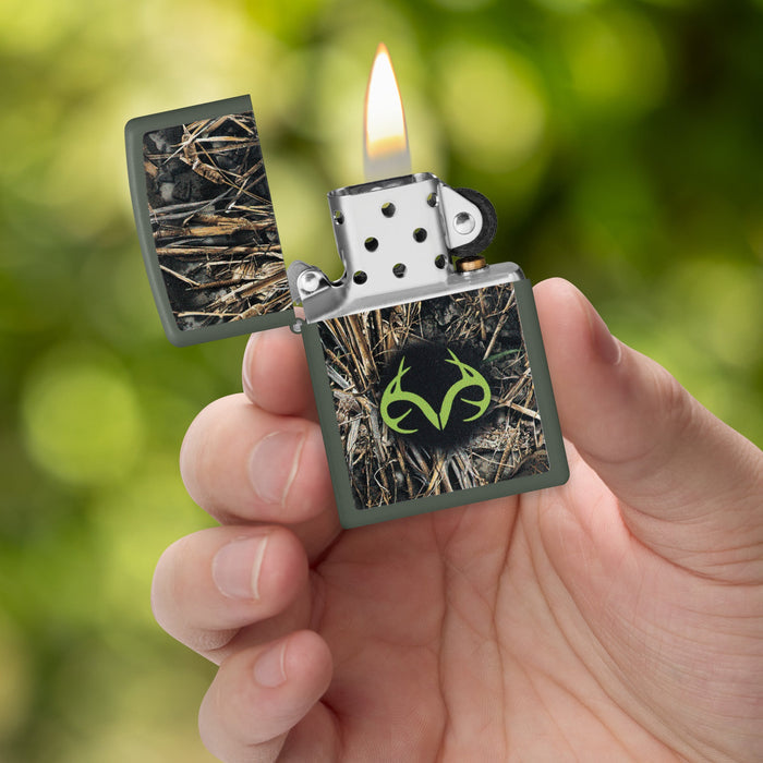 Zippo Lighter: Realtree Max-7 Design - Green Matte 47391