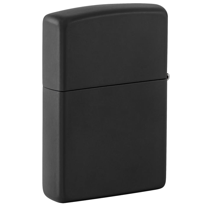 Zippo Lighter: Skull and Flames Design - Black Matte 47256