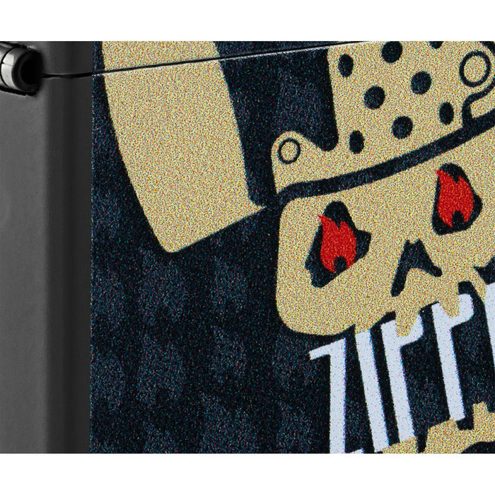 Zippo Lighter: Skull and Flames Design - Black Matte 47256