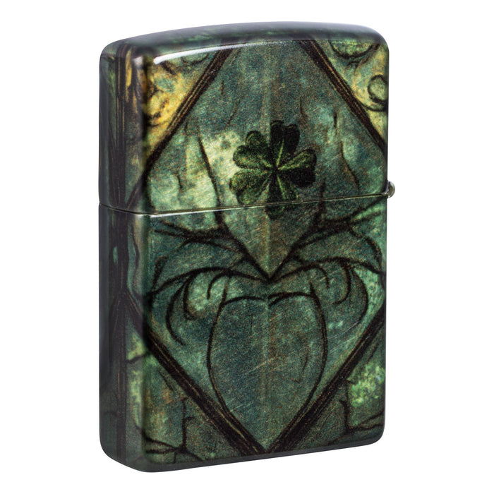 Zippo Lighter: Skull with Clovers - 540 Fusion 81816